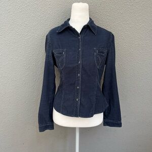 Andrew & Co Navy Button-Down Shirt